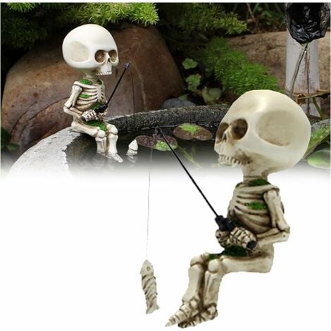 Angeln Skelett Garten Zubehör, Halloween Mini Skelett Figuren