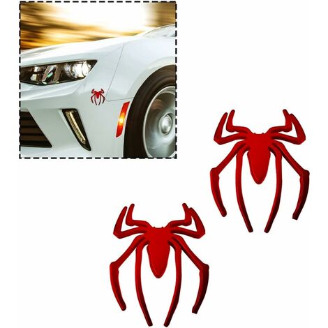 2Pcs Spinne Emblem für Auto, Metall Chrom Auto Abzeichen, Cool Spider Logo  Auto Körper Aufkleber, Auto