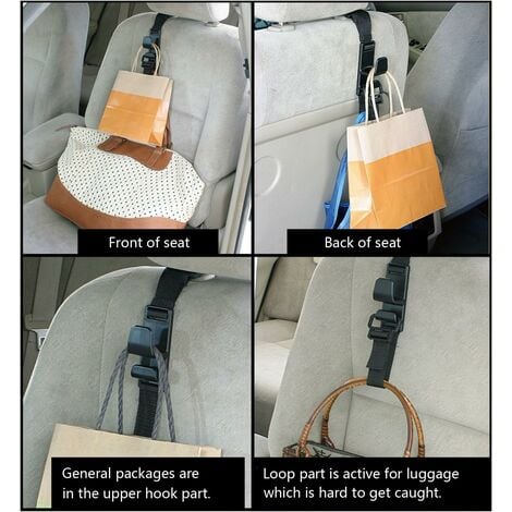 4er-Pack Autositz-Kopfstützenhaken, starke, langlebige  Rücksitz-Kopfstützen-Aufhänger
