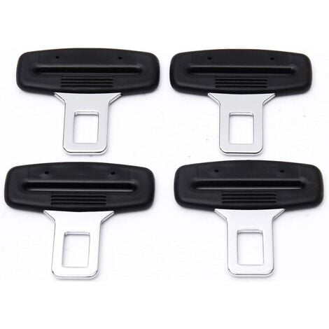 4 Stück Auto Sicherheitsgurt Clips Einsätze Sicherheitsgurt Metallzunge für  die meisten Fahrzeuge (schwarz)