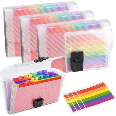 4er-Pack Mini-Dokumente A6 7,1 x 4,45 x 1,1 Zoll Rainbow Expanding ...