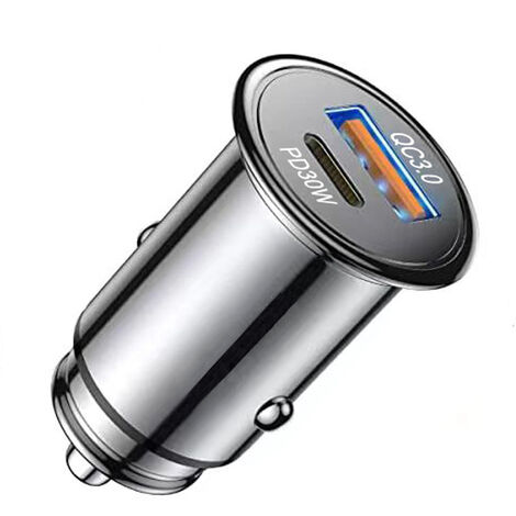 Autoladegerät superschneller Ladekopf Auto Handy Flash Lade PD Mini  Legierung Zigarettenanzünder Autozubehör
