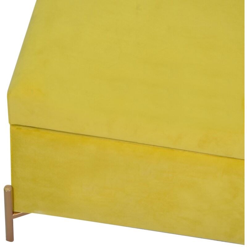 Panca velluto giallo cm78x40h45