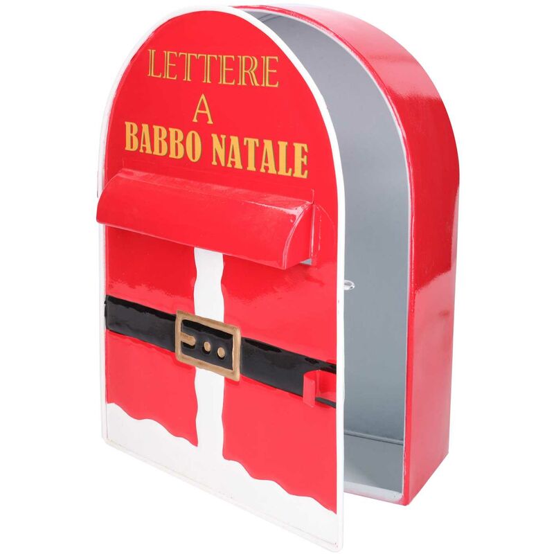 Cassetta posta metallo babbo natale rosso nbd-9060 cm22,5x12h30