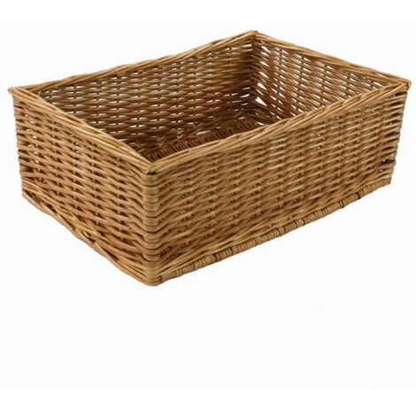 Cesto Portapane In Vimini Rettangolare 43,5x32x20 Cm – Espositore Artigianale Per Pane E Oggetti