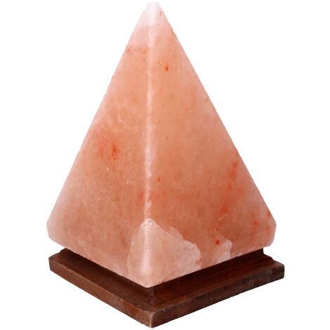 Lampada sale base legno piramide cm13x13h22