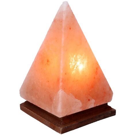 Lampada sale base legno piramide cm13x13h22