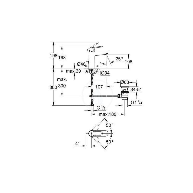 Grohe Set di 2 miscelatori per lavabo taglia M con pilette e scarichi, DN  15 (MitigeurM2-DUO)