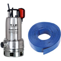 T.I.P. – Pompe de relevage eaux usées 18000L/h – Tuyau de refoulement 25 mètres – Hauteur de refoulement 10 mètres – Moteur pour particules solides jusqu'à 30mm