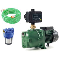 Pompe de surface DAB Jet 102 M – Débit 3,6 m³/h – Tuyau d'aspiration 7 mètres – Filtre inclus – Pression constante pour arrosage multiple