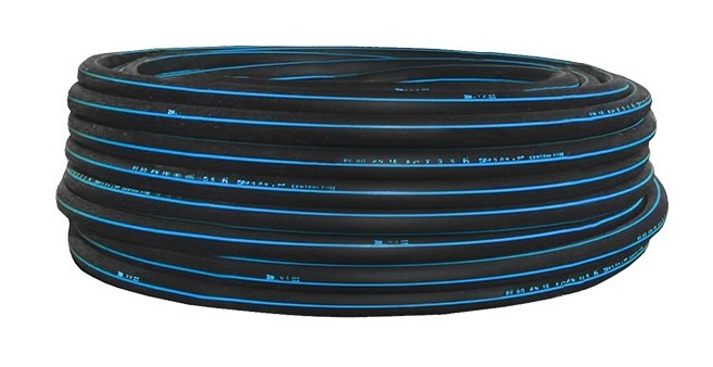 Tuyau PE bande bleue 12.5 bars diamètre 32 mm en 50 ml