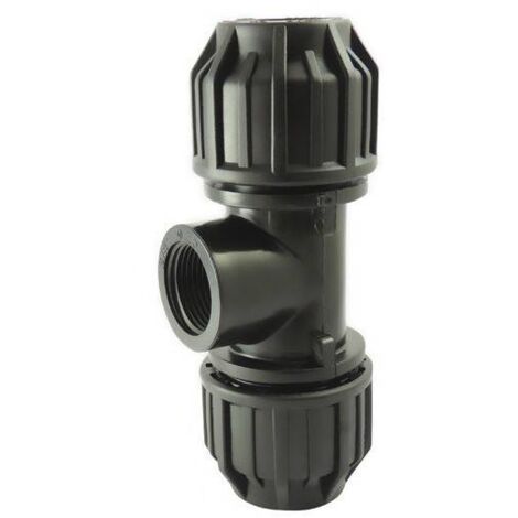 Raccord à compression Té 90° avec dérivation taraudée Ø A: 25mm Ø B: 3/4'' (1/4)