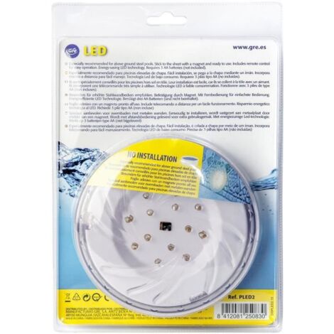 Éclairage piscine - 2 projecteurs LED avec télécommande - Blanc de Gre