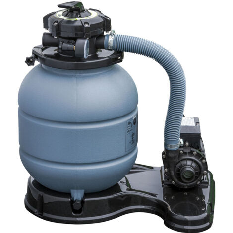 GRE – Groupe de filtration piscine 4 m³/h – Débit 4 m³/h – Filtre 320 mm en polyéthylène – Vanne 5 voies avec manomètre