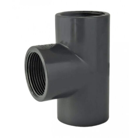 Raccord PVC pression - Té 90° PVC pression à visser FFF 1'' (1/2)