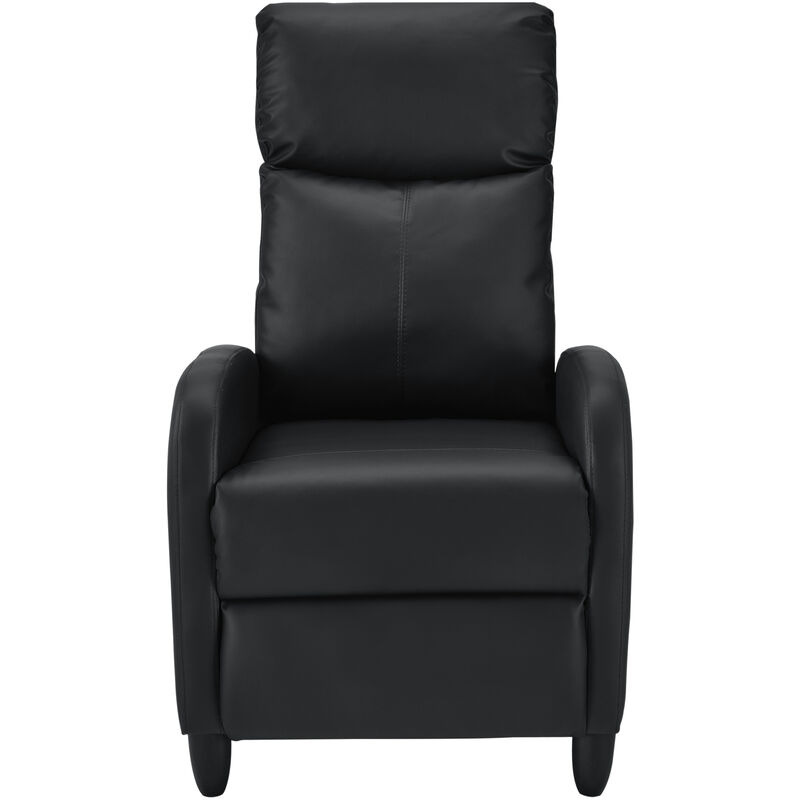 Sillón Relax Elegante - Butaca Reclinable - 102x60x92 cm - Asiento cómodo -  Cuero sintético PU - Negro [en.casa]®
