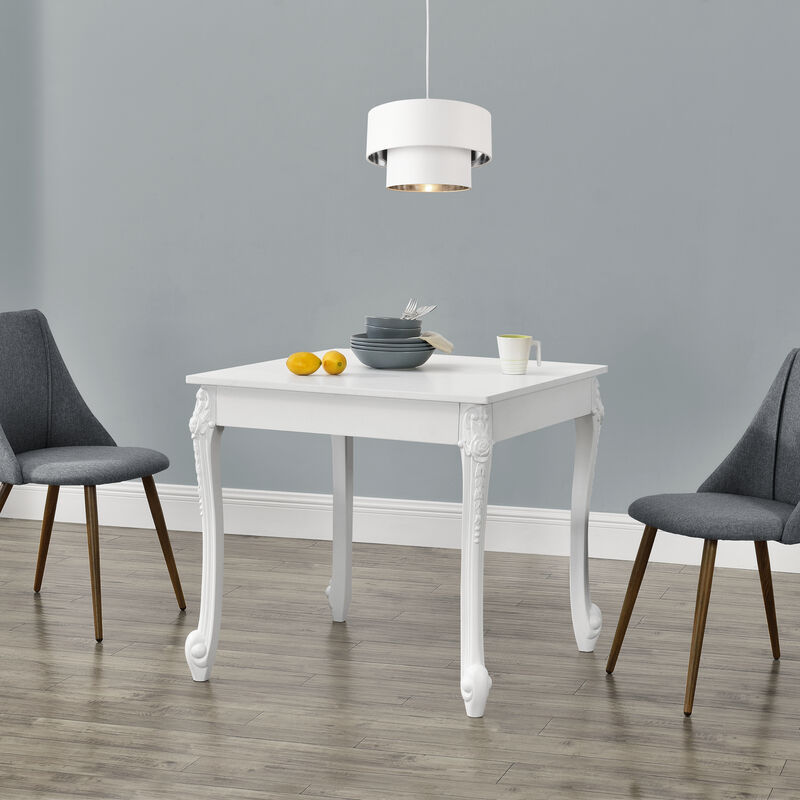 Mesa de Comedor Rectangular Lüneburg - 80 x 80 x 76 cm - Mesa de Cocina o Salón - para 2 Sillas - Escritorio - Resistente - Mesa para Oficina - Blanco [en.casa]®