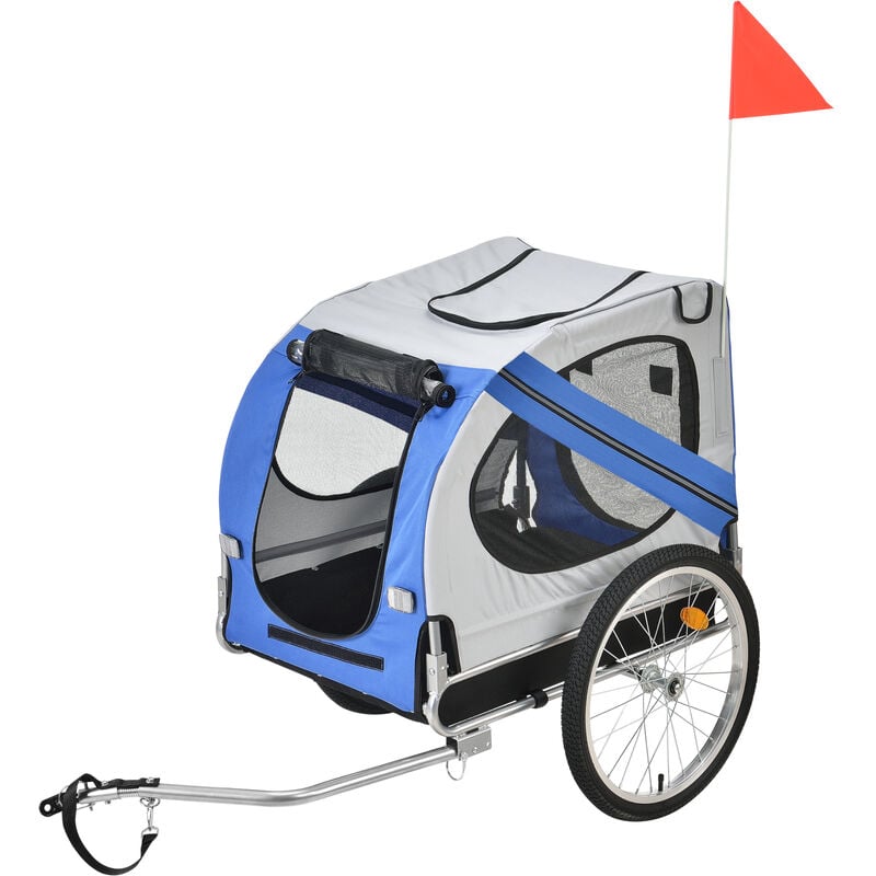 Remolque de bicicleta para Mascotas 138 x 71 x 90 cm hasta 26 kg Azul Negro [pro.tec]®