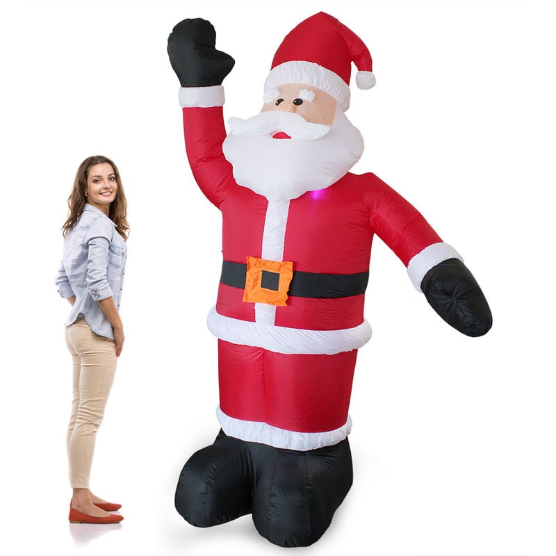 [en.casa] Papá Noel hinchable - 240cm - con LED brillantes - 20 LED blancas