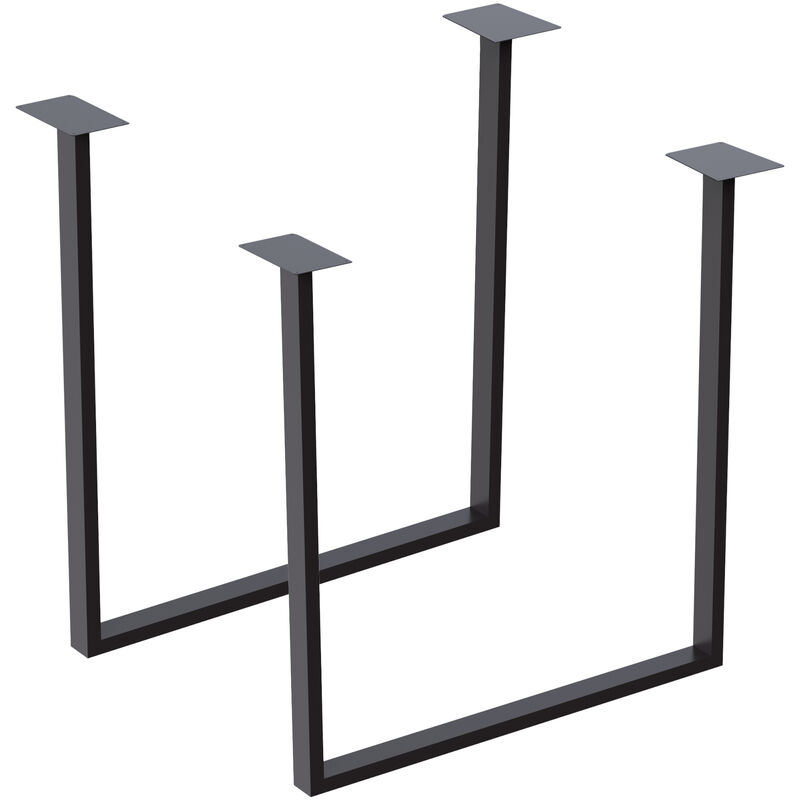 Patas para mesa Bastidores para mesa Juego de 2 Soportes Negro 64x43 cm de  acero industrial