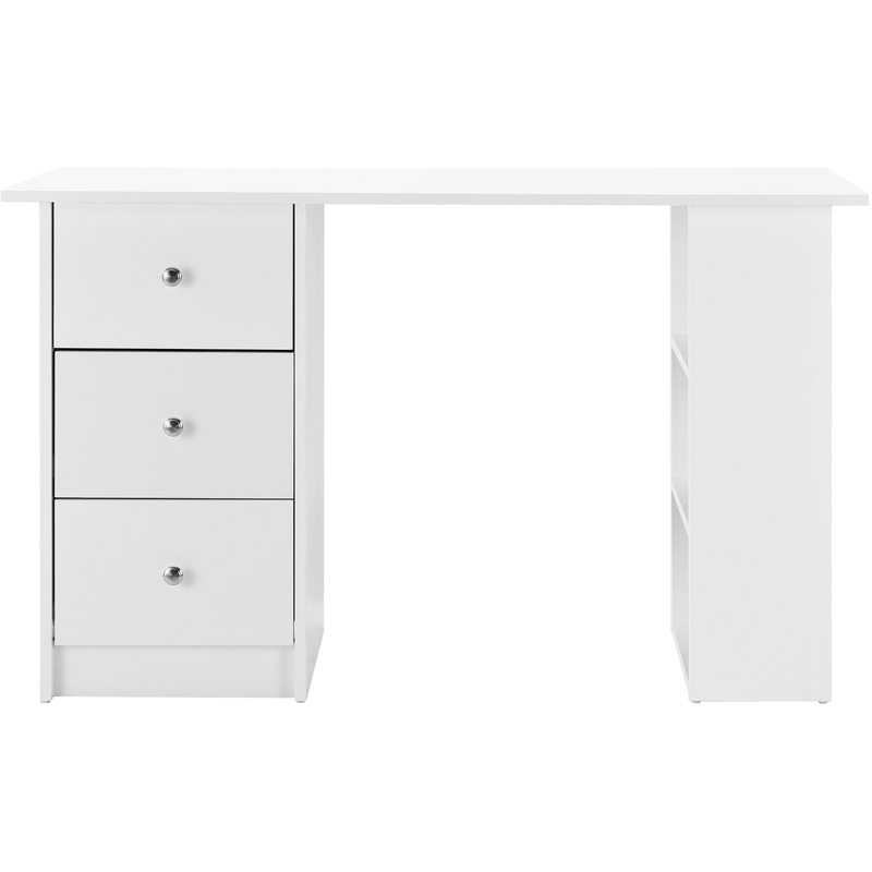 Escritorio De Ordenador Lemberg 120 X 49 X 72 Cm - 3 Compartimientos Y 3 Cajones  Blanco/color Roble [en.casa] con Ofertas en Carrefour