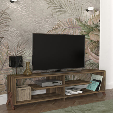 Mueble TV suspendido Vihti aglomerado 180 x 31 x 30 cm - Nogal [en.casa]