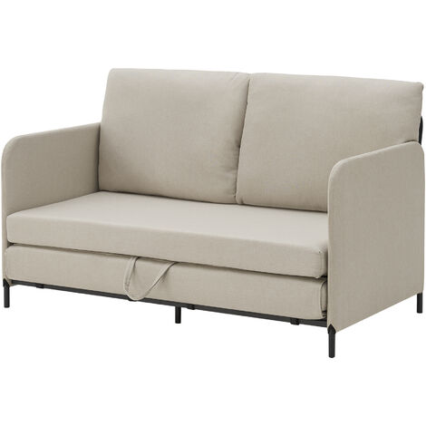 Sofá cama Soini plegable diseño 2 en 1 espuma textil metal 78 x 125 x 67 cm - Beige [en.casa]