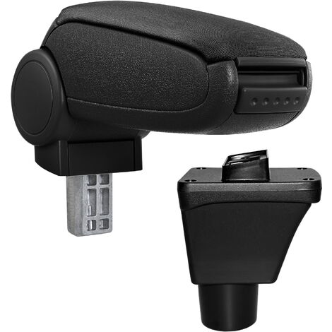 Reposabrazos central para Ford Fiesta  - apoyabrazos con compartimento - a partir de 2017 - negro - tapizado de tela [pro.tec]