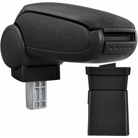 [pro.tec] Reposabrazos central para Dacia Logan, Dacia Sandero - apoyabrazos con compartimento - tapizado - tela - negro (1/5)