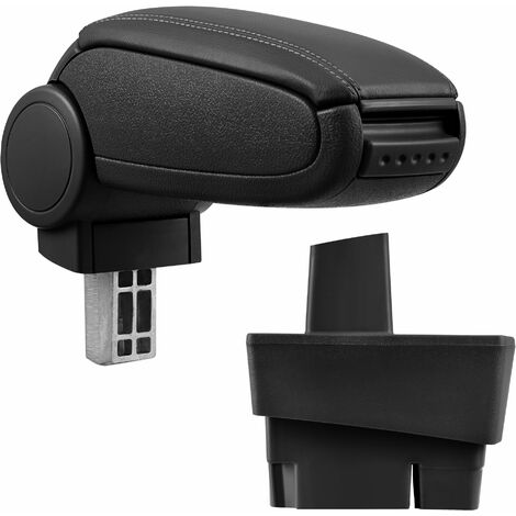 [pro.tec] Reposabrazos central para Ford Focus I (años de fabricación 1998-2001, hasta la renovación) - tapizado - polipiel - negro con costuras de color negro