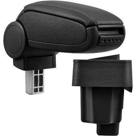 [pro.tec] Reposabrazos central para BMW E36 Años de fabricación 1990-2000 - apoyabrazos con compartimento - tapizado - polipiel - negro con costuras de color negro
