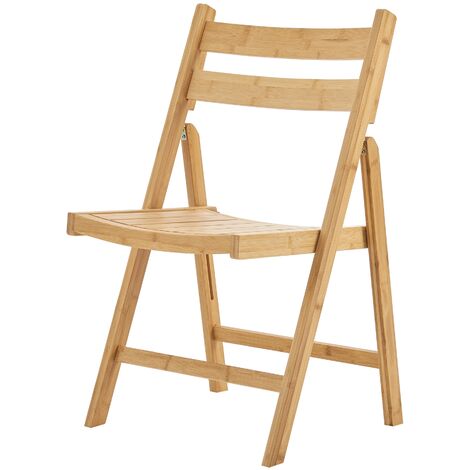 Juego De 2 Sillas Plegables Gran Uso En Interiores Bambú 78x45x48 Cm -  Natural [en.casa] con Ofertas en Carrefour