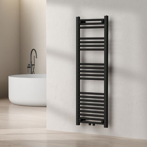 Radiador toallero mural Voss 425 W 21 tubos acero 120x40cm - Negro [neu.haus]