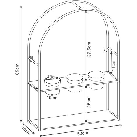 Schou – plantenbak – plantenrek met 6 bloempotten – zwart – hoogte 64