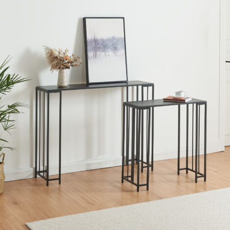 Set de 2 mesas consolas Ørsta - Negro [en.casa]