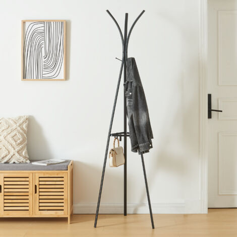 Perchero de pie Vevelstad 181x53x53 cm acero - Negro [en.casa]