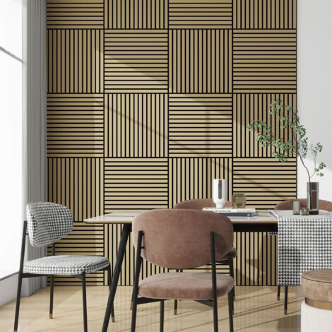 Set de 16 paneles acústicos Vang 3D 5,76 m² lamas lineales - Roble [NEU.HOLZ]