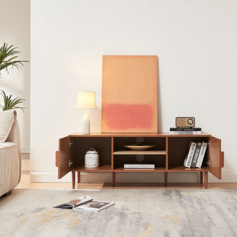 Fernsehtisch Starvili mit 2 Türen 120x40x45 cm Rostfarben [en.casa