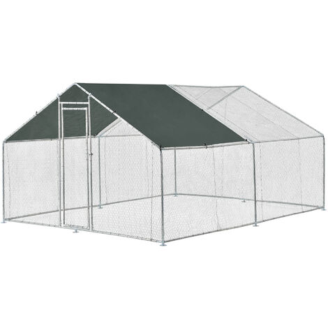 Jaula al aire libre Wels Voladero 3 x 4 x 2 m - Color plata y verde oscuro [pro.tec]®