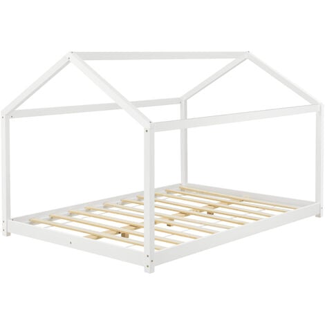 Cama Para Niños Cerro En Forma De Casa Madera Pino 120 X 200 Cm