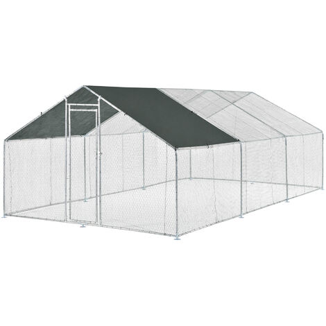 Jaula al aire libre Wels Voladero - 3 x 6 x 2 m - Color plata y verde oscuro [pro.tec]