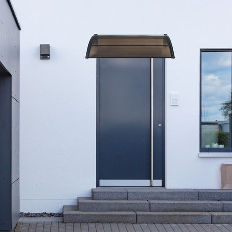 Marquesina exterior para Puertas Mellerud protección policarbonato /  plástico 150 x 100 cm - Negro y Marrón [en.