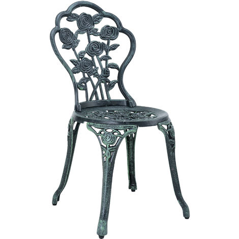 casa.pro Set bistro hierro fundido mesa 2 sillas blanco look antiguo muebles para jardín terraza balcón