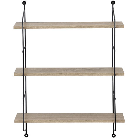 Estantería para plantas Ulfborg con 6 estantes metal/aglomerado 160x30x30  cm - Efecto madera Negro [en.casa]