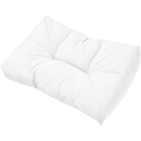 [en.casa] 1x cojín de respaldo para sofá- palé / para europalé [blanco] cojín In/Outdoor - cojín acolchado - válido para exteriores