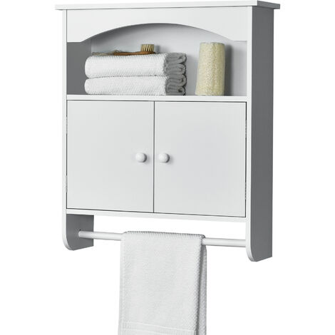 [en.casa] Mueble de Pared para el baño – 58x56x13cm - Blanco - Armario de  Pared