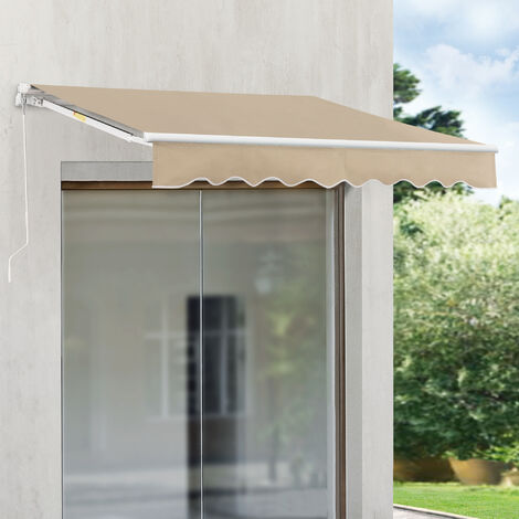 Toldo Articulado Bitonto Retráctil Manual 350x250 cm - Beige [en.casa] (1/5)
