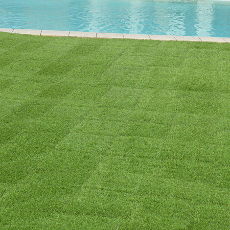 Set de 11 baldosas de césped artificial para terraza Wiesloch aprox. 1m² verde [en.casa] (1/5)