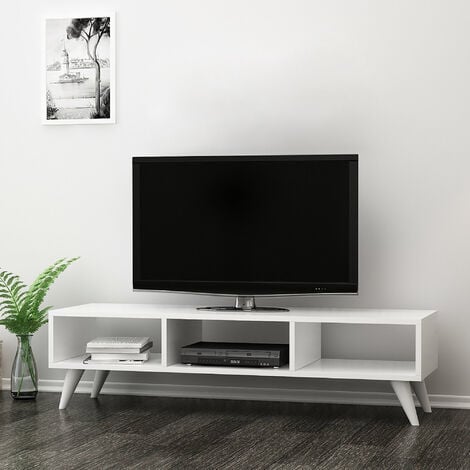 Mueble de salón TV Sottunga aglomerado 120 x 35 x 40 cm - Blanco [en.casa]