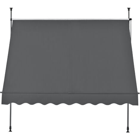 Tectake Toldo lateral plegable para balcón con montaje en pared  140x7,5x140cm - antracita